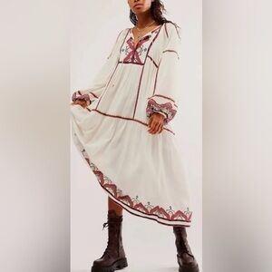 NWT Free People Sweet Escape Midi In Fall Clouds Combo Size Small